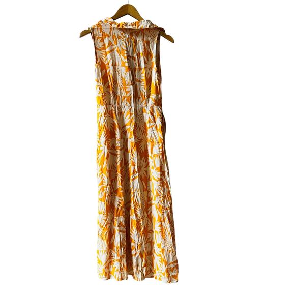 Campania Fantastica Palm Spring Button Up Sleeveless Dress Size S Small Yellow - Picture 3 of 8